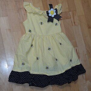 COUNTING DAISIES Toddler Girls' sz 4T Yellow Bumblebee Dress
